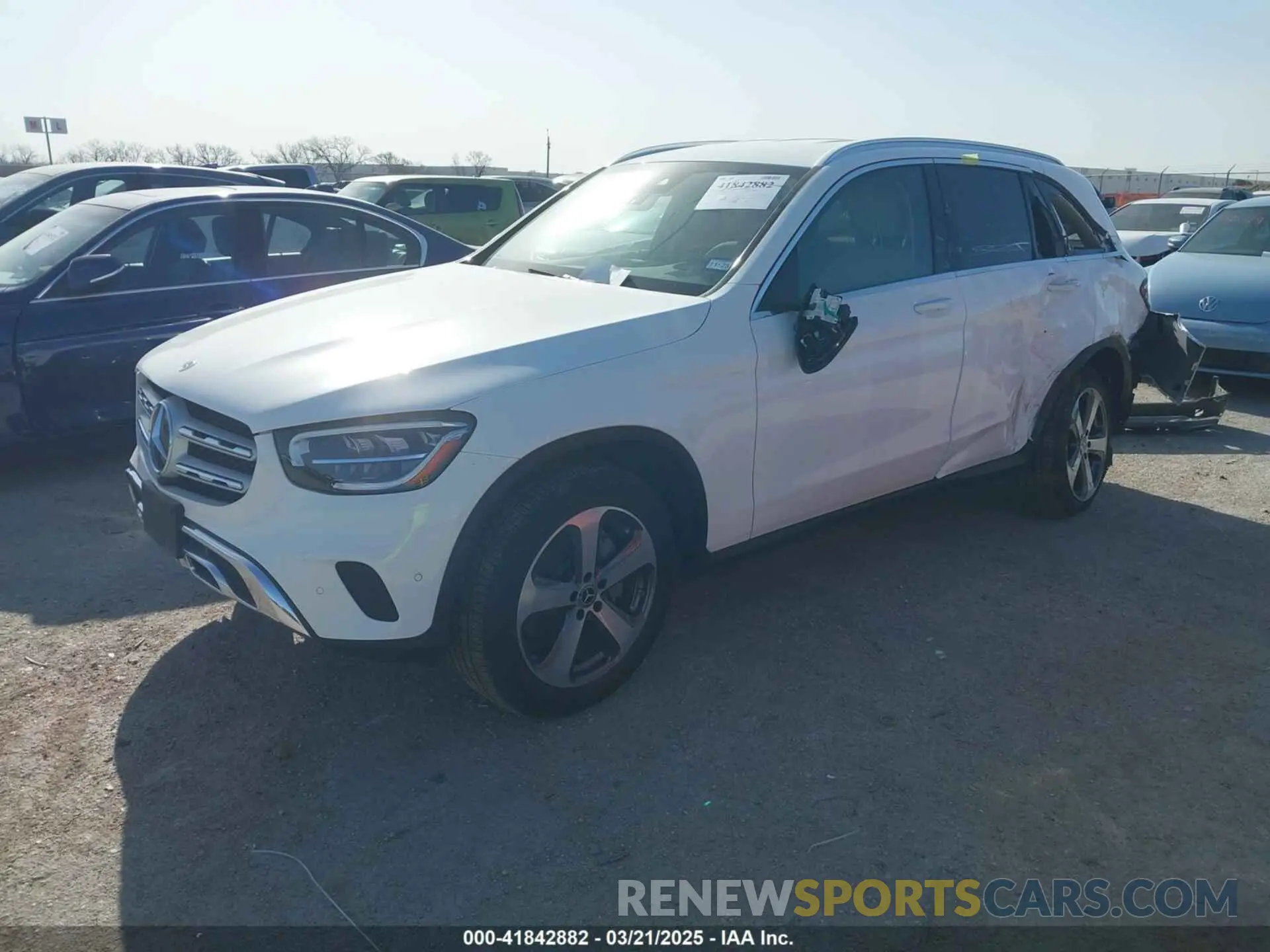 2 fotografías del automóvil dañado W1N0G8DB7NG106295 MERCEDES-BENZ GLC 300 2022