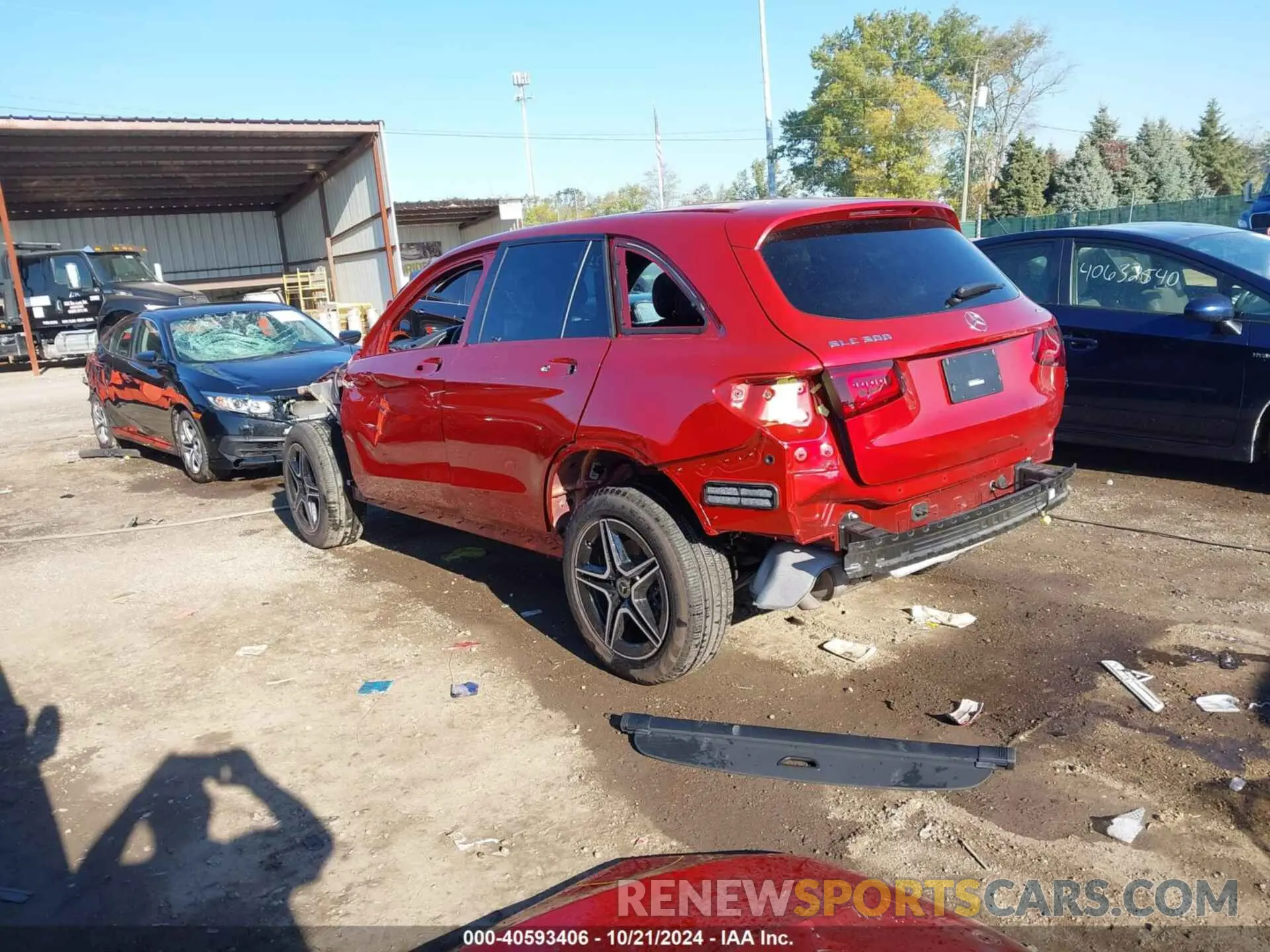 3 fotografías del automóvil dañado W1N0G8EB1NV368792 MERCEDES-BENZ GLC 300 2022