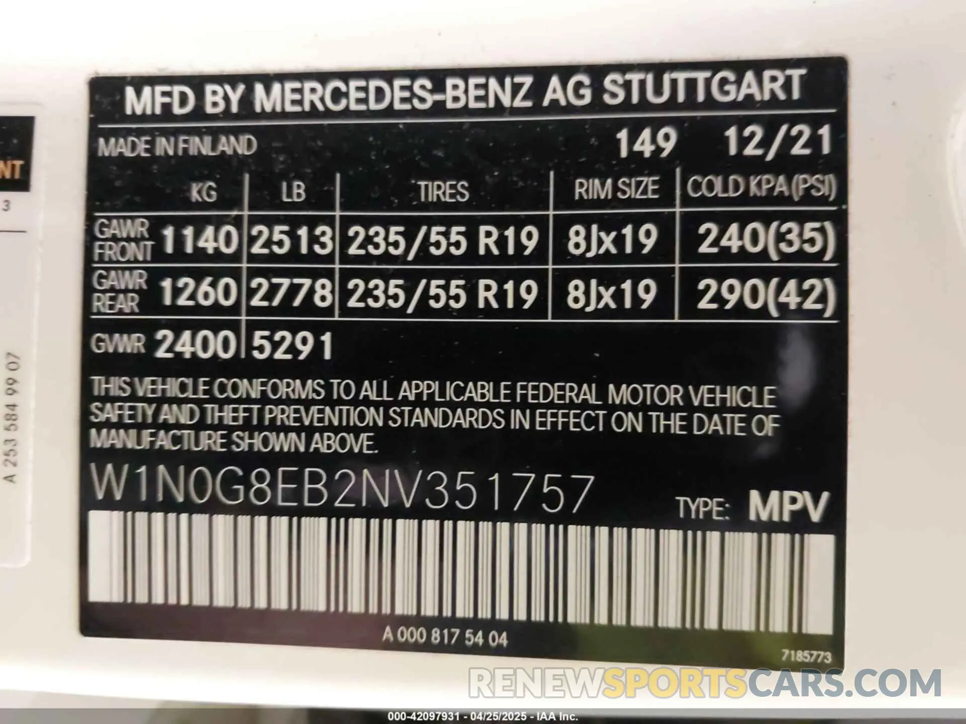 9 fotografías del automóvil dañado W1N0G8EB2NV351757 MERCEDES-BENZ GLC 300 2022