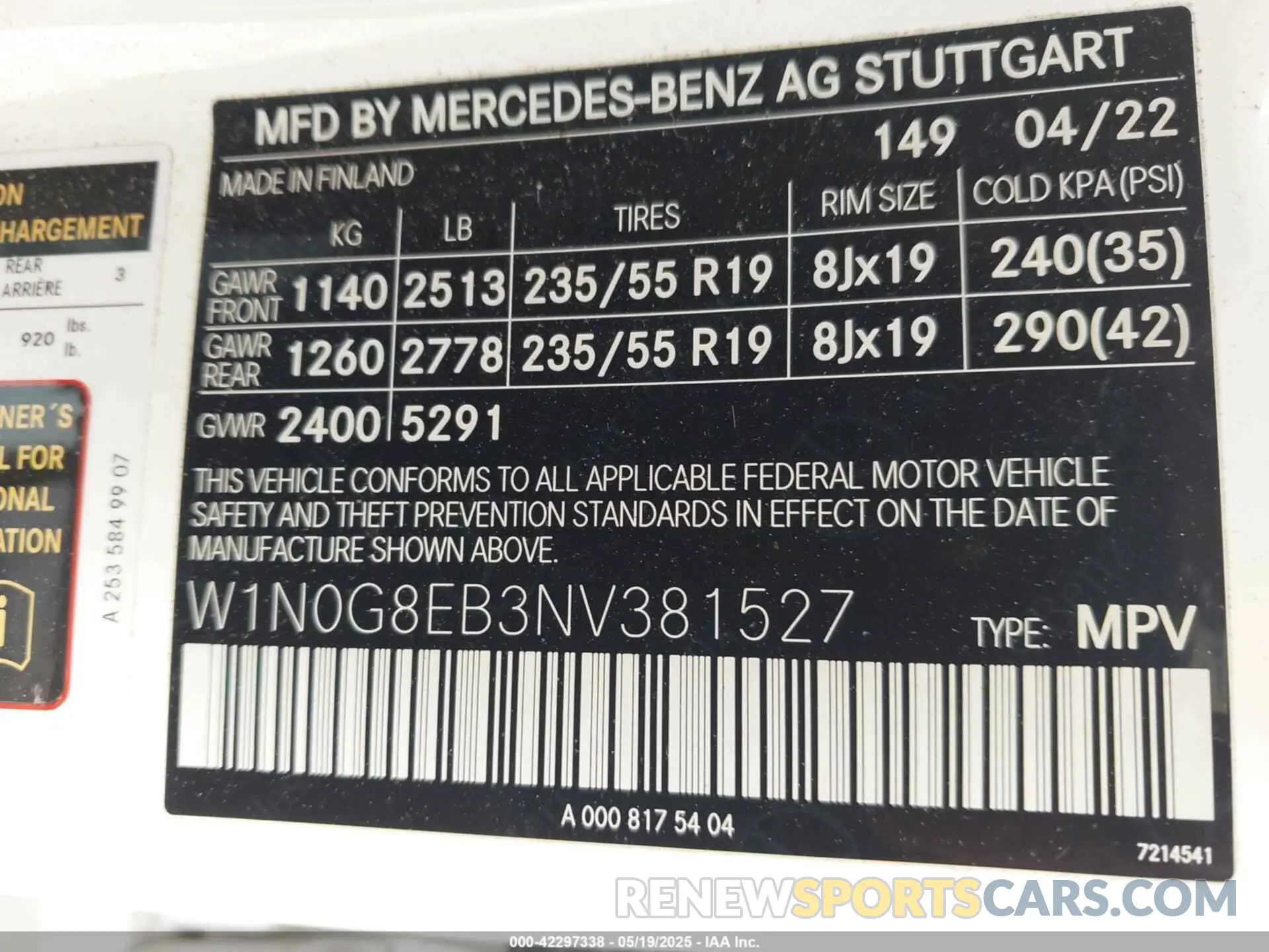 9 fotografías del automóvil dañado W1N0G8EB3NV381527 MERCEDES-BENZ GLC 300 2022