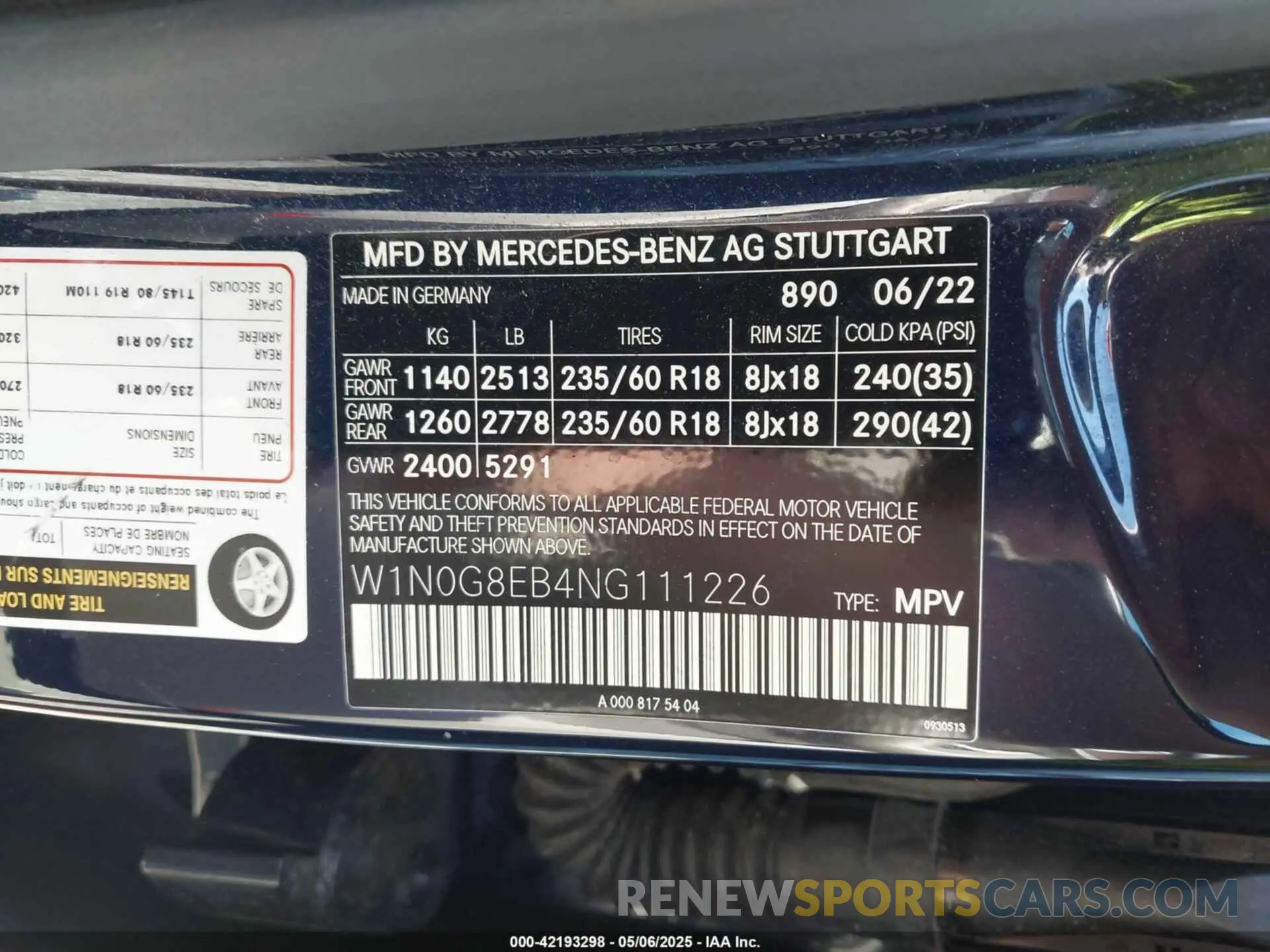 9 fotografías del automóvil dañado W1N0G8EB4NG111226 MERCEDES-BENZ GLC 300 2022