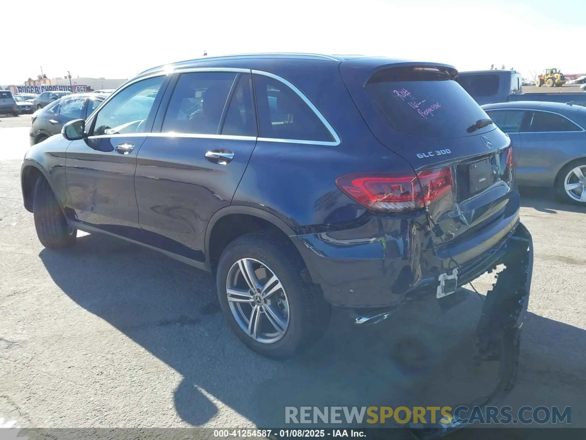 3 fotografías del automóvil dañado W1N0G8EB5NG111669 MERCEDES-BENZ GLC 300 2022