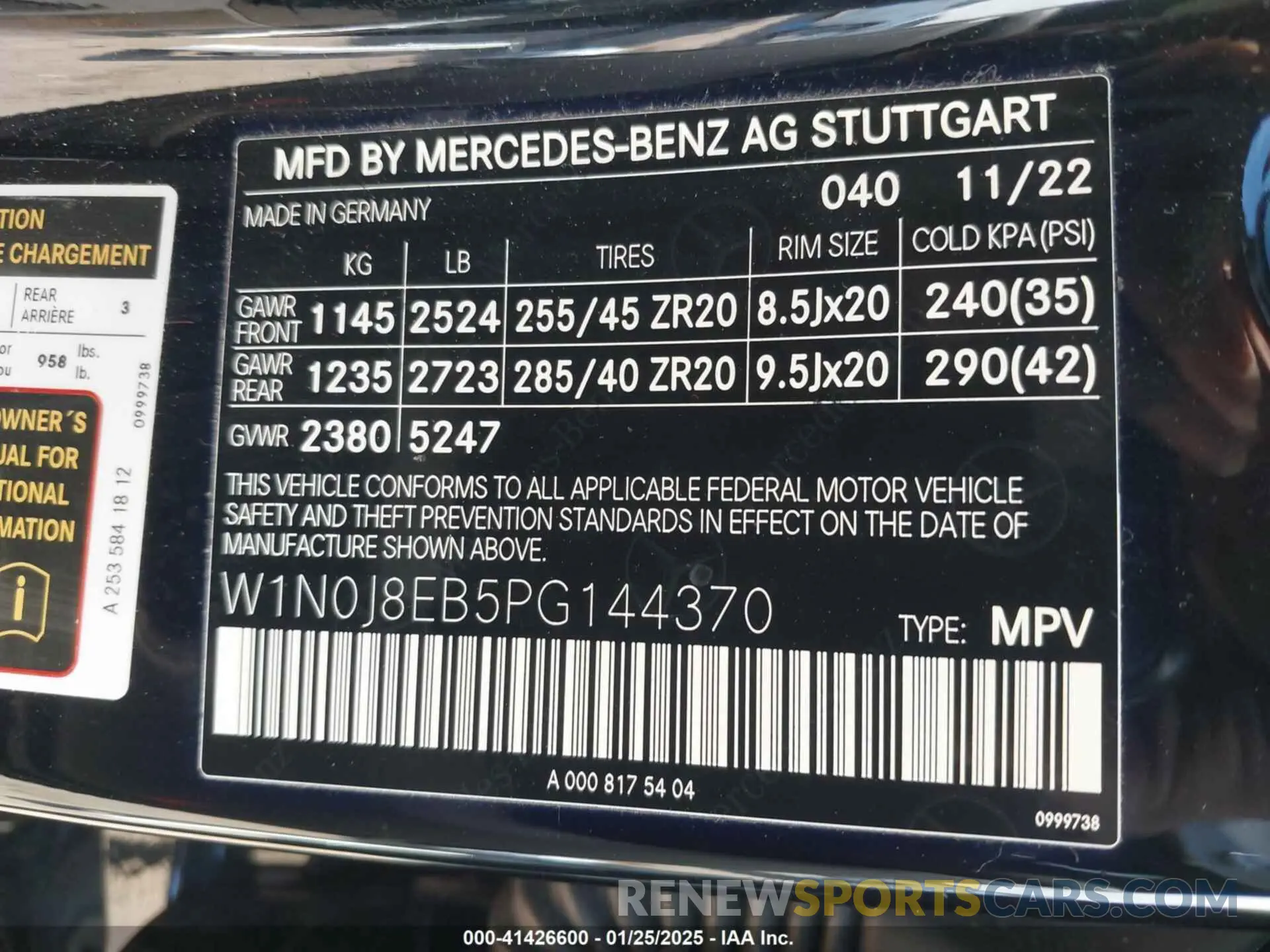9 fotografías del automóvil dañado W1N0J8EB5PG144370 MERCEDES-BENZ GLC 300 2023