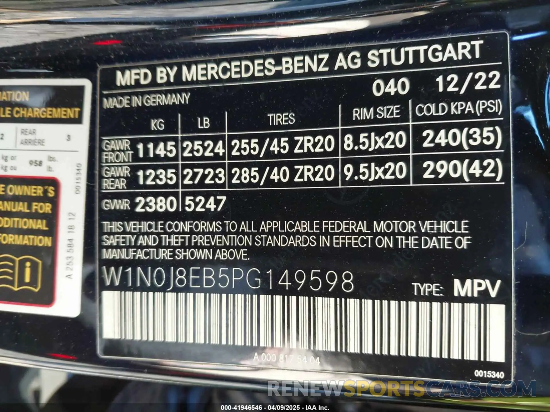 9 fotografías del automóvil dañado W1N0J8EB5PG149598 MERCEDES-BENZ GLC 300 2023