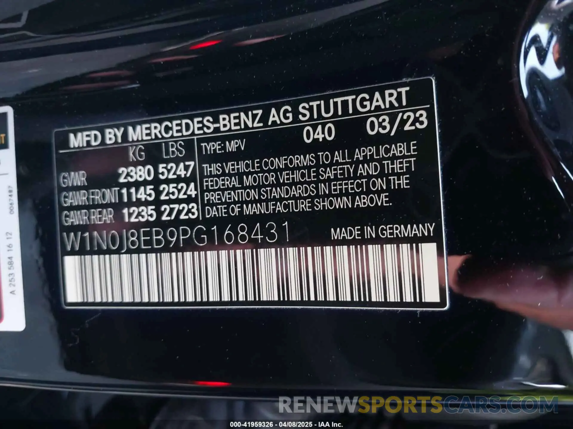 9 fotografías del automóvil dañado W1N0J8EB9PG168431 MERCEDES-BENZ GLC 300 2023