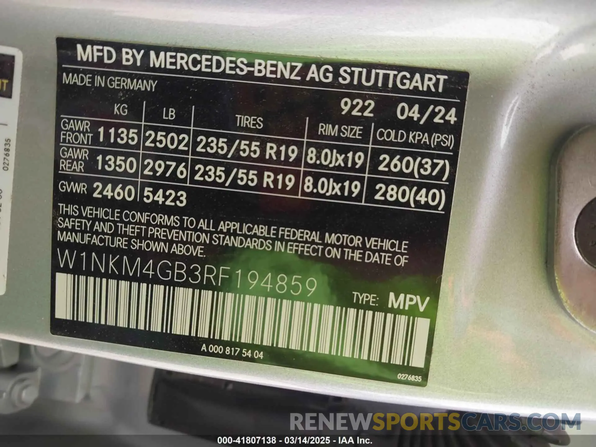 9 fotografías del automóvil dañado W1NKM4GB3RF194859 MERCEDES-BENZ GLC 300 2024
