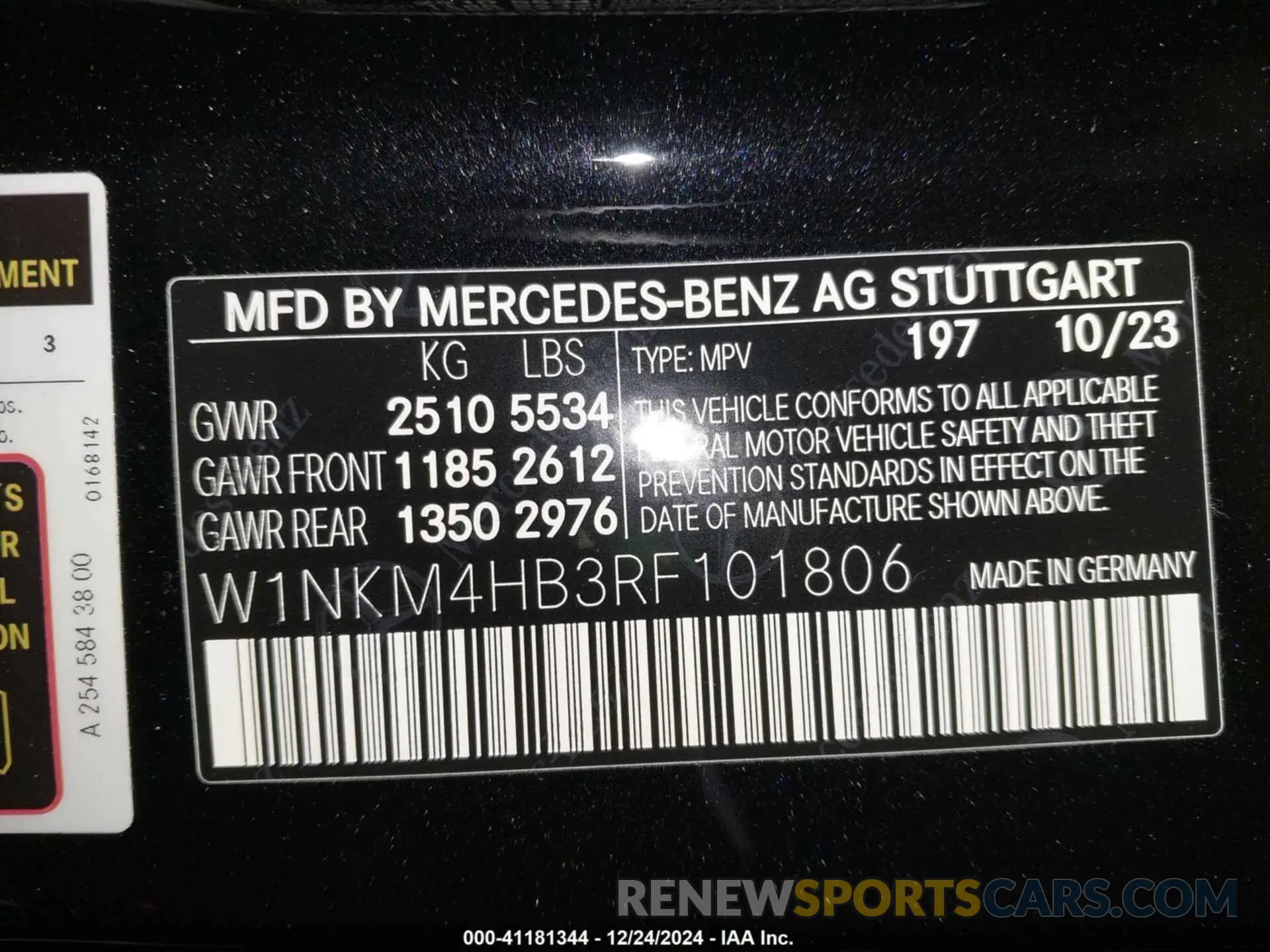 9 fotografías del automóvil dañado W1NKM4HB3RF101806 MERCEDES-BENZ GLC 300 2024