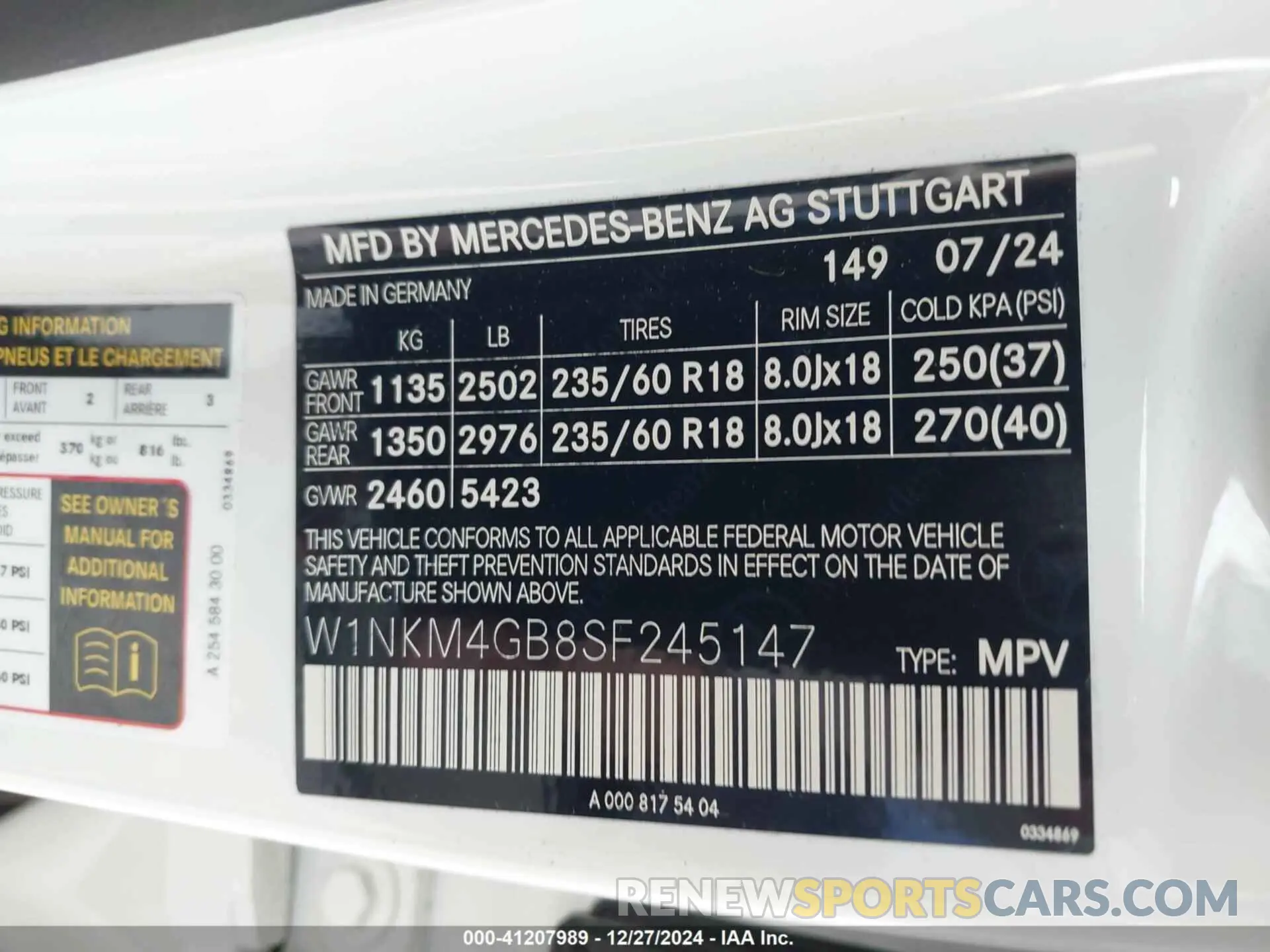 9 fotografías del automóvil dañado W1NKM4GB8SF245147 MERCEDES-BENZ GLC 300 2025
