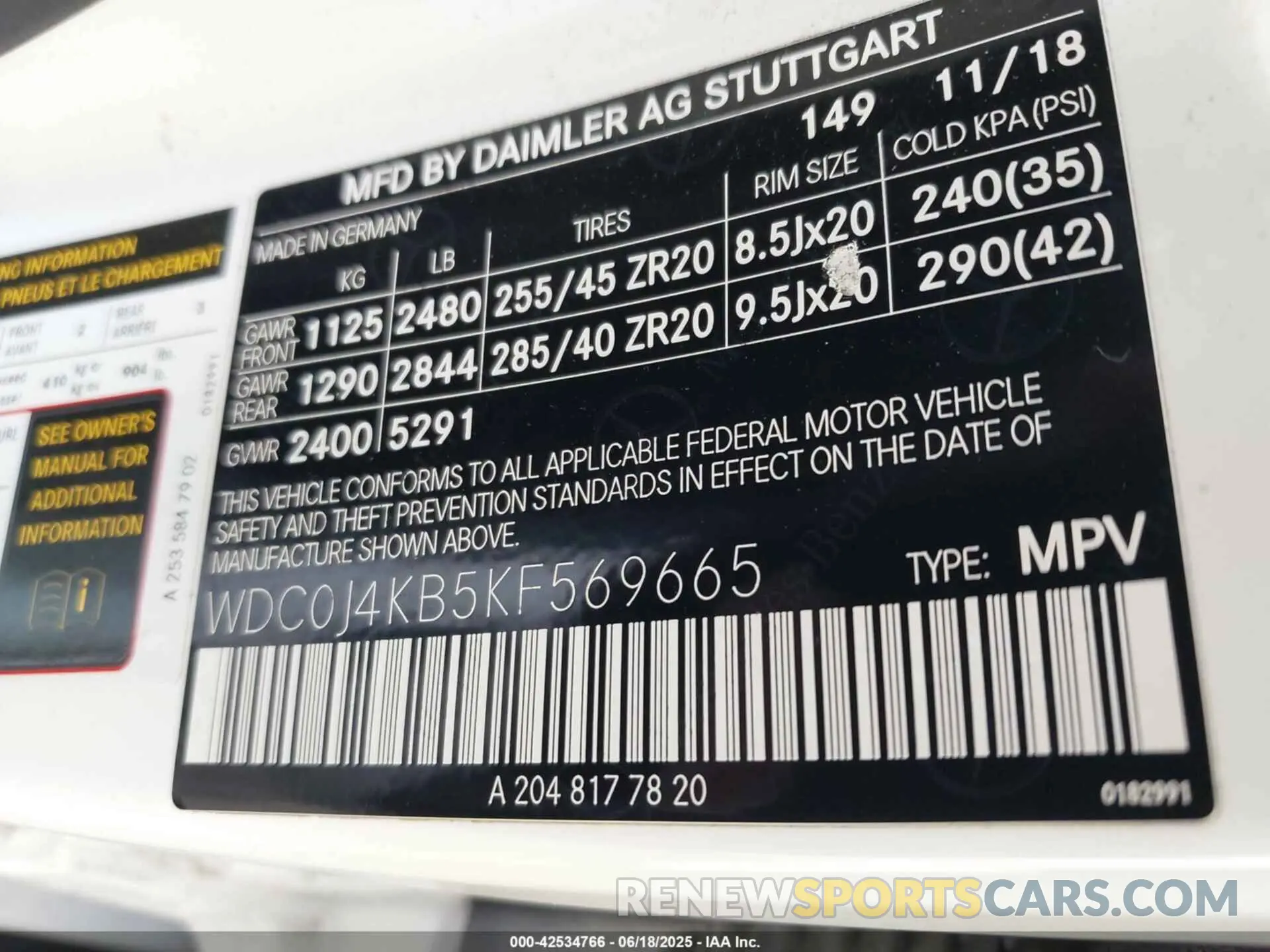 9 fotografías del automóvil dañado WDC0J4KB5KF569665 MERCEDES-BENZ GLC 300 COUPE 2019