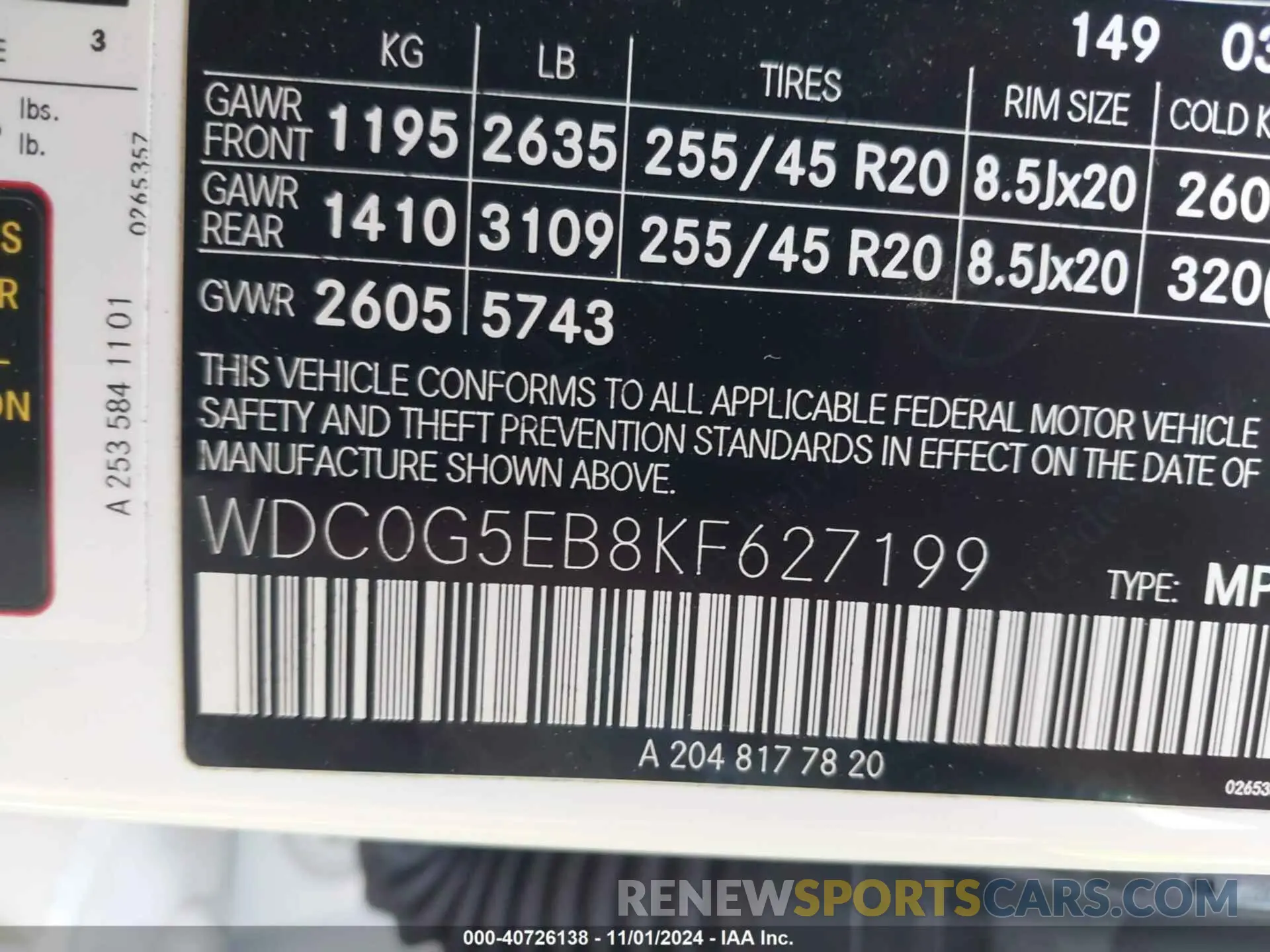 9 fotografías del automóvil dañado WDC0G5EB8KF627199 MERCEDES-BENZ GLC 350E 2019