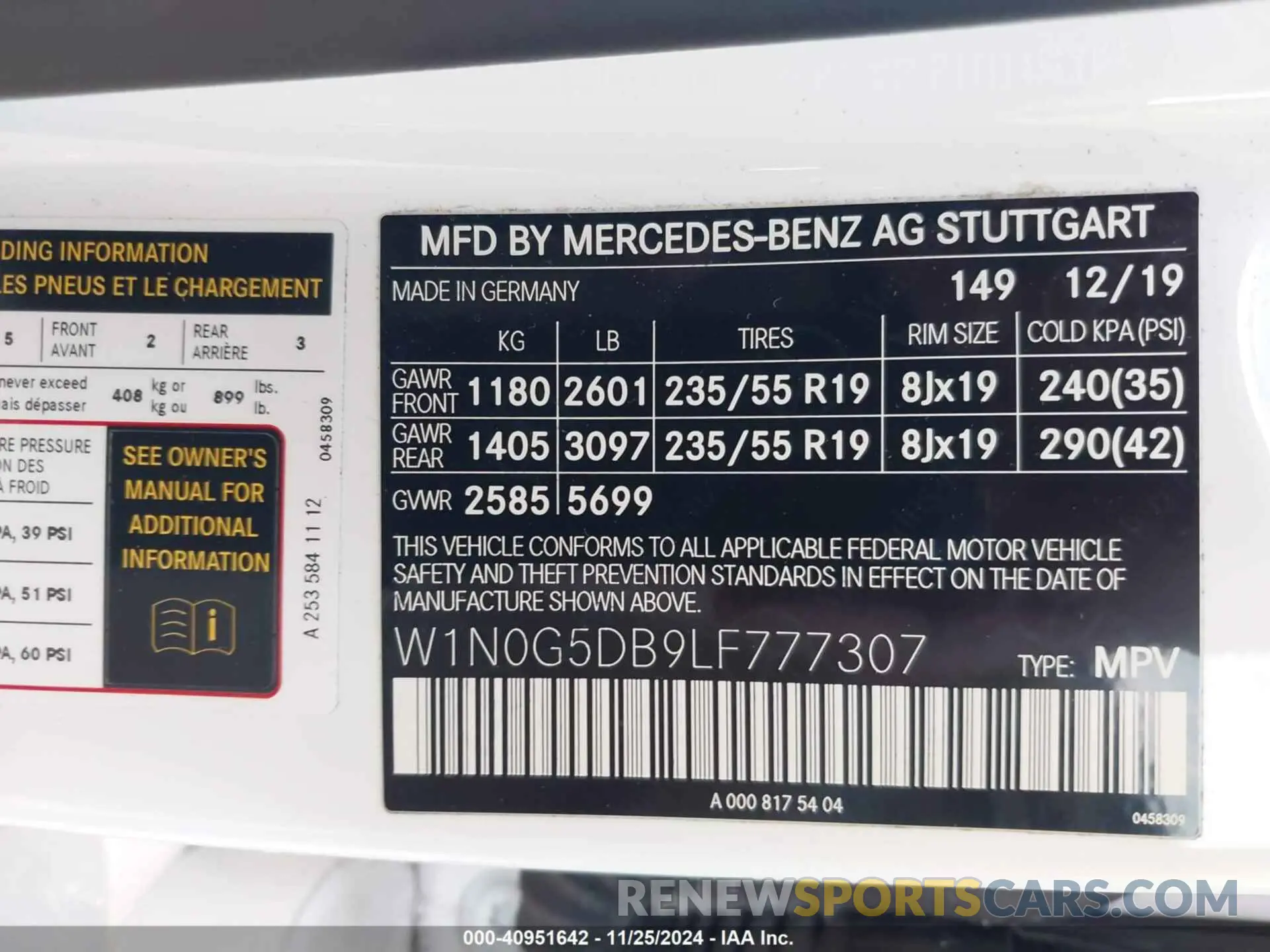 9 fotografías del automóvil dañado W1N0G5DB9LF777307 MERCEDES-BENZ GLC 350E 2020