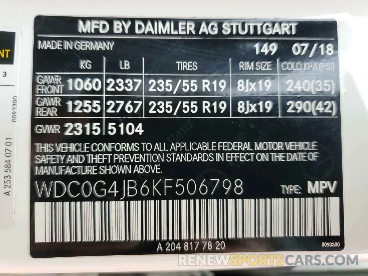 13 fotografías del automóvil dañado WDC0G4JB6KF506798 MERCEDES-BENZ GLC-CLASS 2019