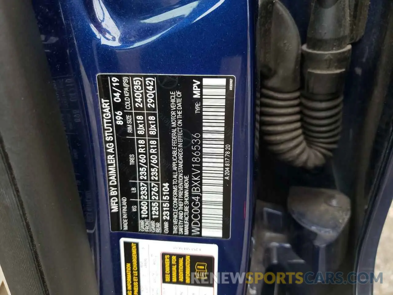 13 fotografías del automóvil dañado WDC0G4JBXKV186536 MERCEDES-BENZ GLC-CLASS 2019