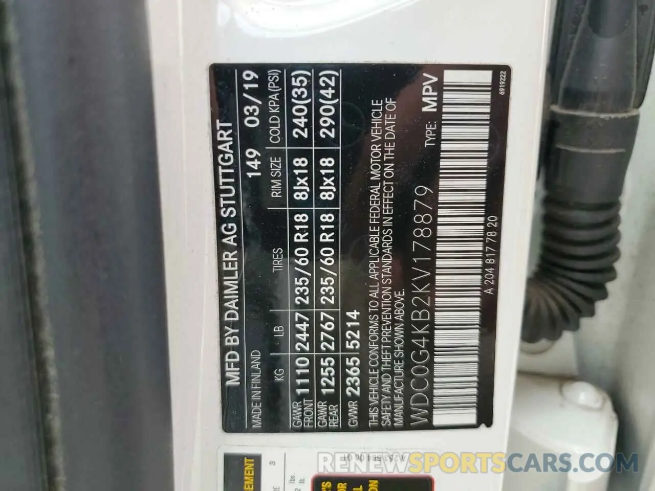 13 fotografías del automóvil dañado WDC0G4KB2KV178879 MERCEDES-BENZ GLC-CLASS 2019