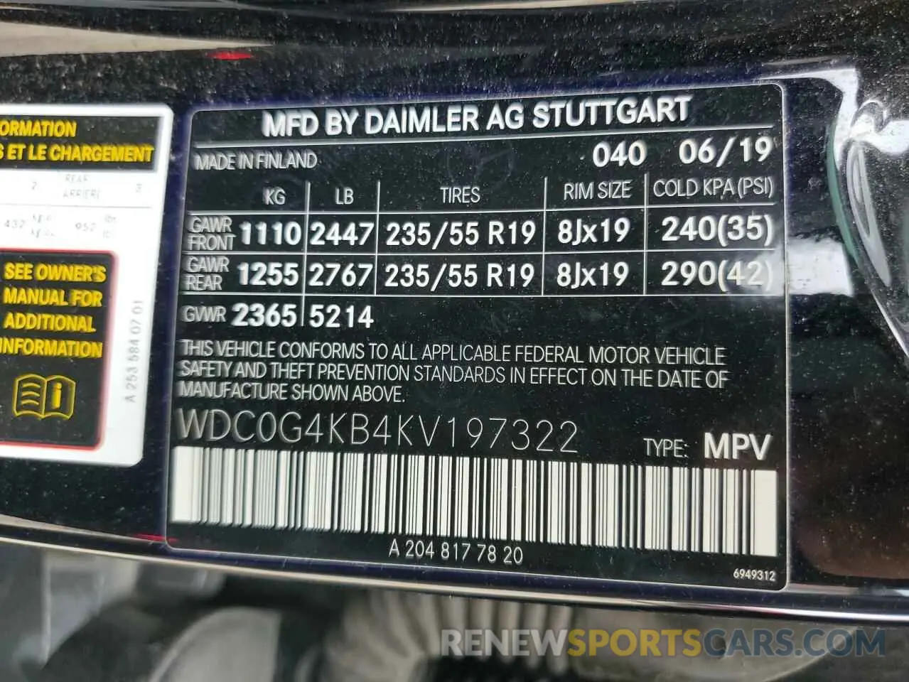 15 fotografías del automóvil dañado WDC0G4KB4KV197322 MERCEDES-BENZ GLC-CLASS 2019