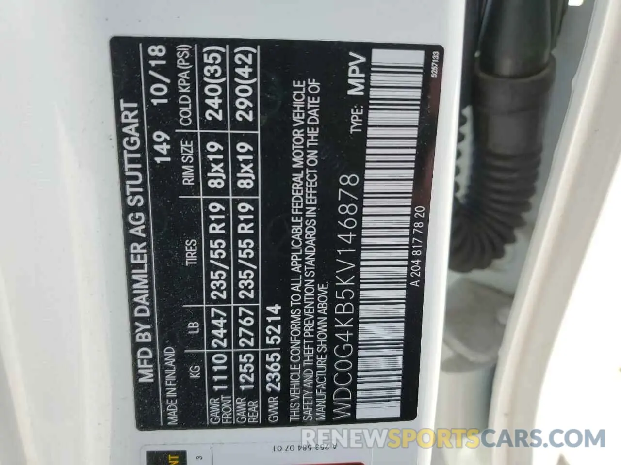 14 fotografías del automóvil dañado WDC0G4KB5KV146878 MERCEDES-BENZ GLC-CLASS 2019