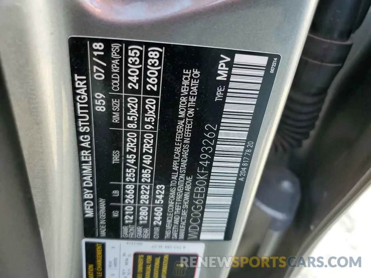 13 fotografías del automóvil dañado WDC0G6EB0KF493262 MERCEDES-BENZ GLC-CLASS 2019