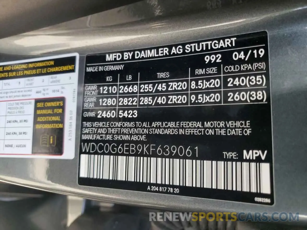 10 fotografías del automóvil dañado WDC0G6EB9KF639061 MERCEDES-BENZ GLC-CLASS 2019