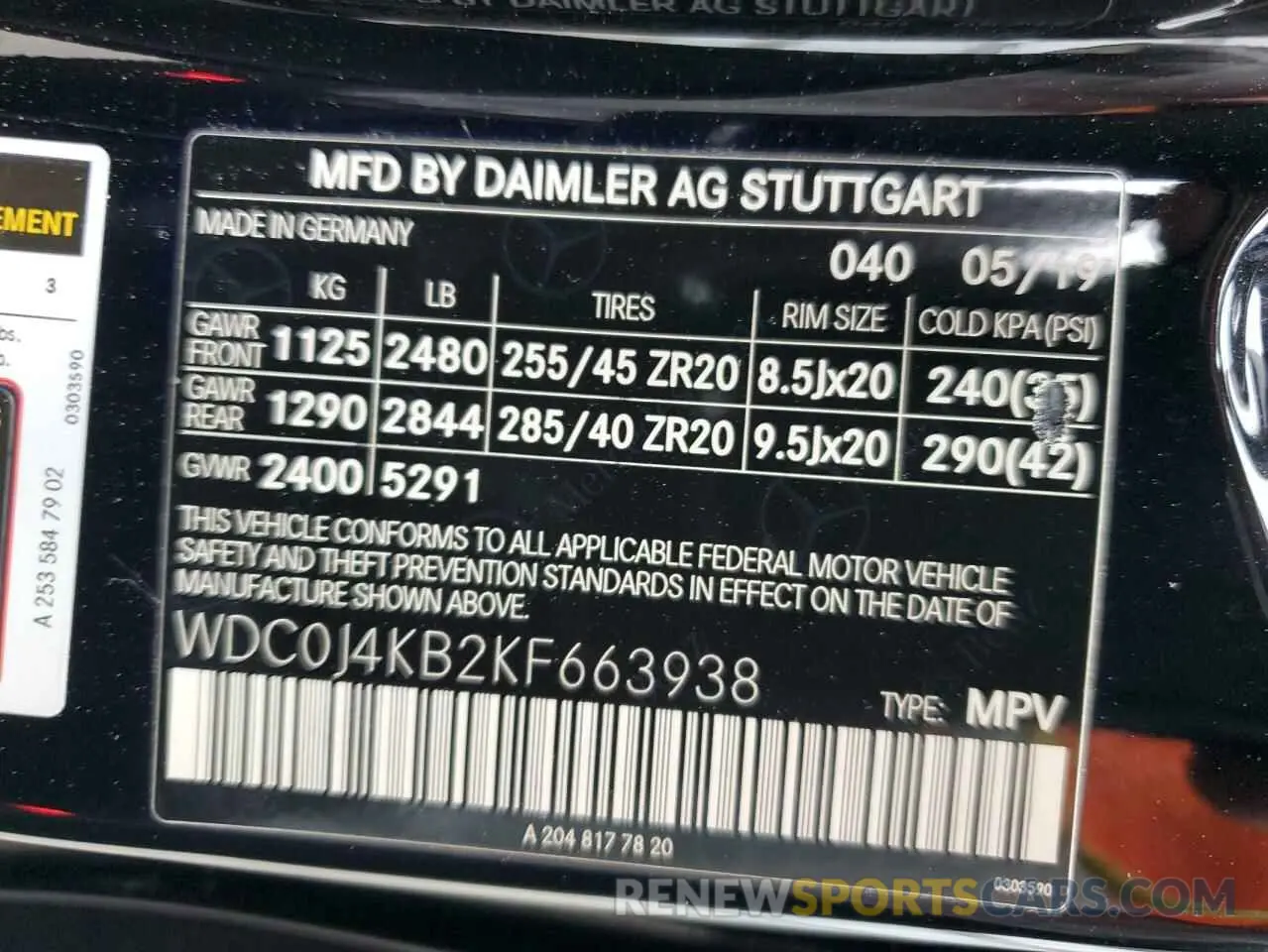 13 fotografías del automóvil dañado WDC0J4KB2KF663938 MERCEDES-BENZ GLC-CLASS 2019