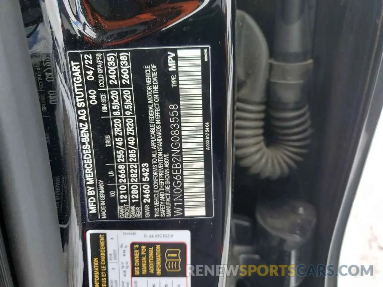 12 fotografías del automóvil dañado W1N0G6EB2NG083558 MERCEDES-BENZ GLC-CLASS 2022