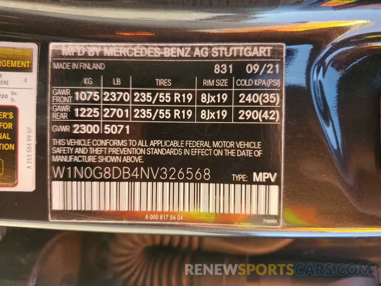 14 fotografías del automóvil dañado W1N0G8DB4NV326568 MERCEDES-BENZ GLC-CLASS 2022