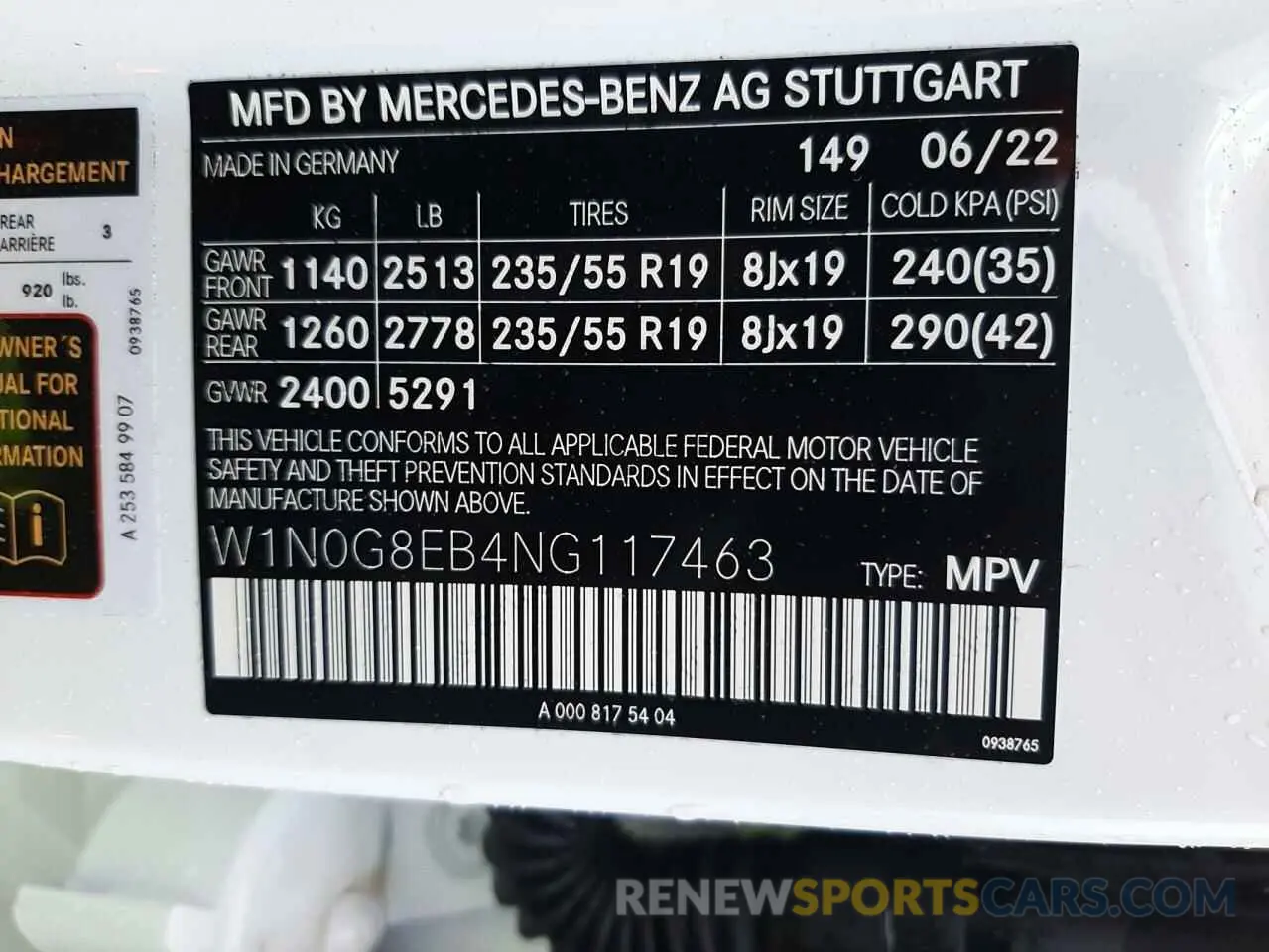 13 fotografías del automóvil dañado W1N0G8EB4NG117463 MERCEDES-BENZ GLC-CLASS 2022