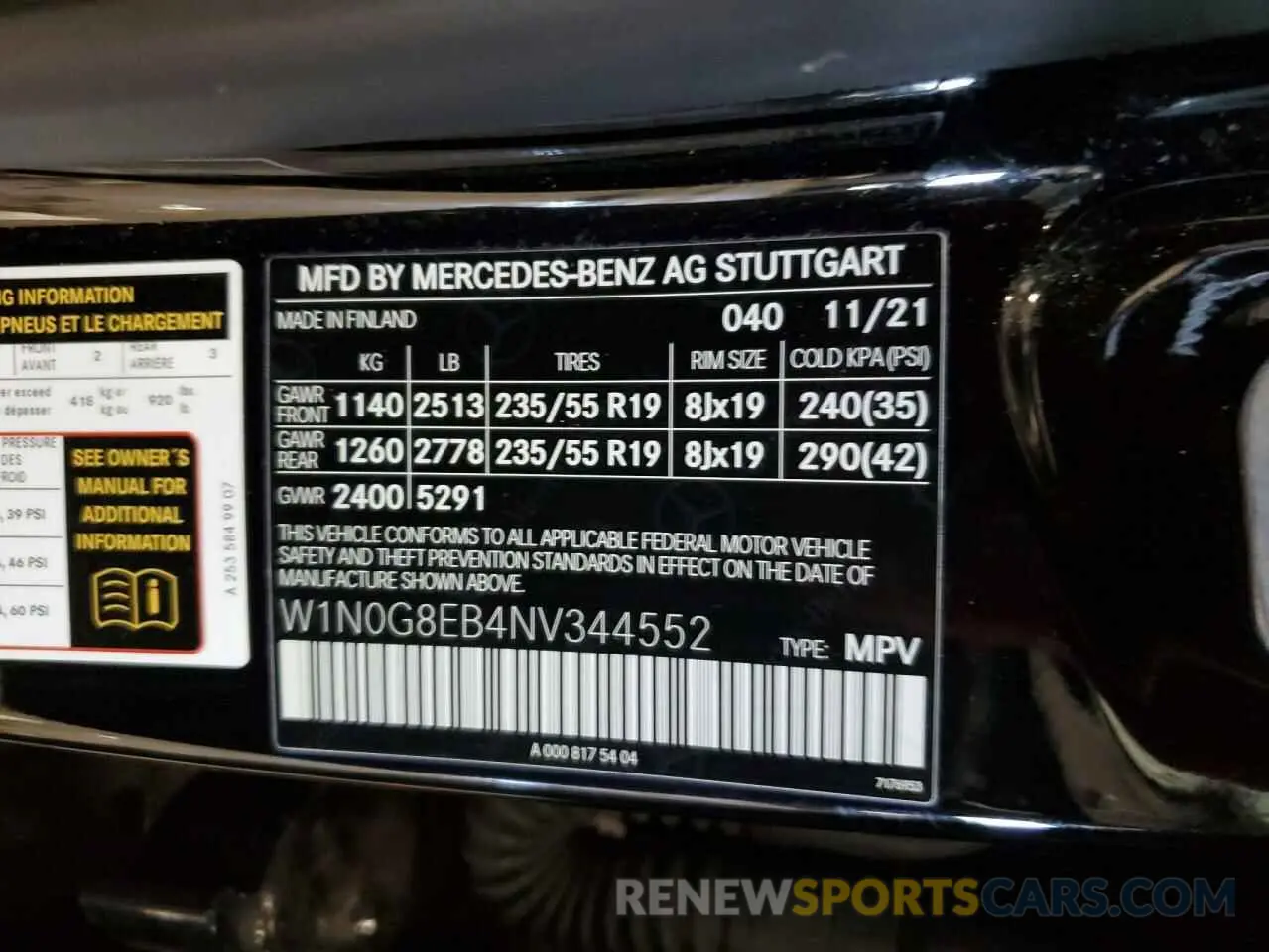 13 fotografías del automóvil dañado W1N0G8EB4NV344552 MERCEDES-BENZ GLC-CLASS 2022