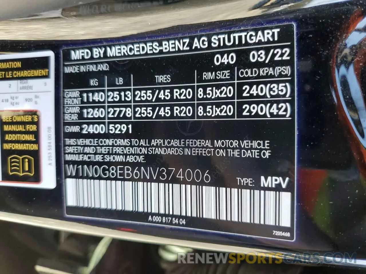 14 fotografías del automóvil dañado W1N0G8EB6NV374006 MERCEDES-BENZ GLC-CLASS 2022