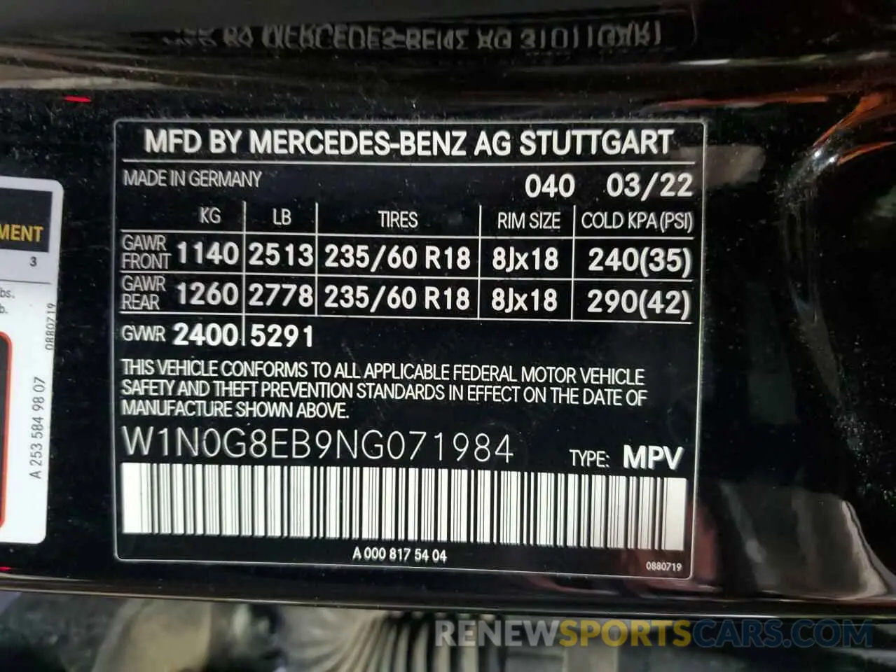 13 fotografías del automóvil dañado W1N0G8EB9NG071984 MERCEDES-BENZ GLC-CLASS 2022