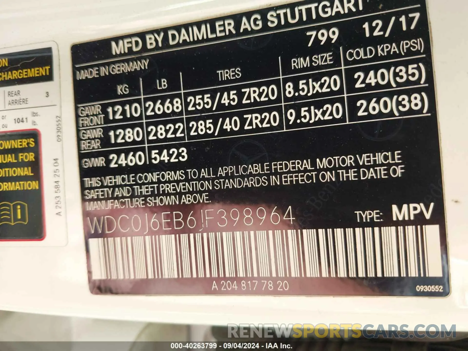 9 fotografías del automóvil dañado WDC0J6EB6JF398964 MERCEDES-BENZ GLC COUPE 2018