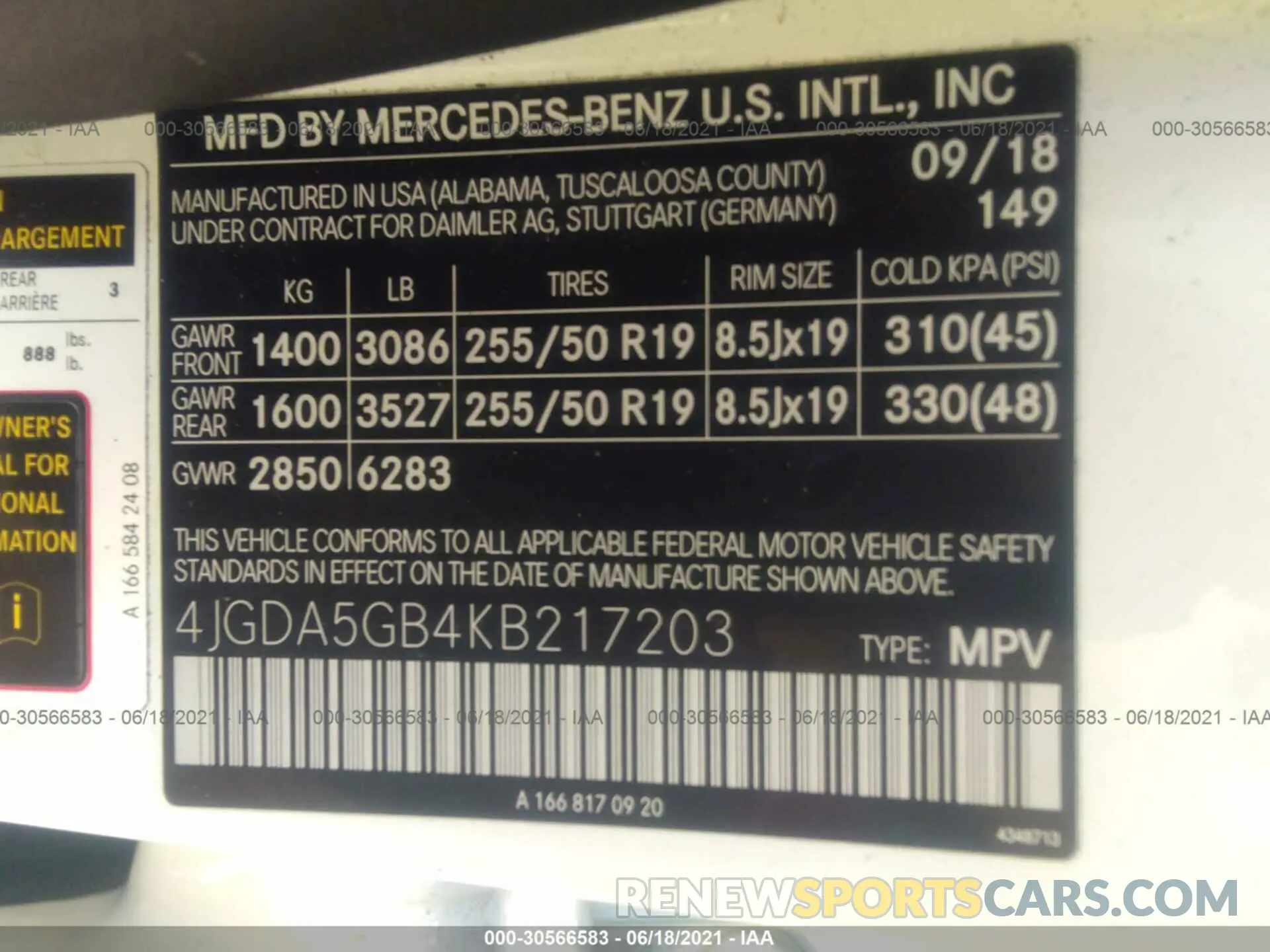 9 fotografías del automóvil dañado 4JGDA5GB4KB217203 MERCEDES-BENZ GLE 2019