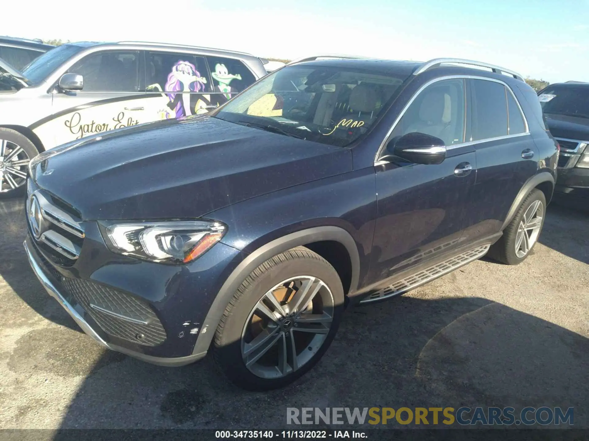 2 fotografías del automóvil dañado 4JGFB4JB5MA406637 MERCEDES-BENZ GLE 2021