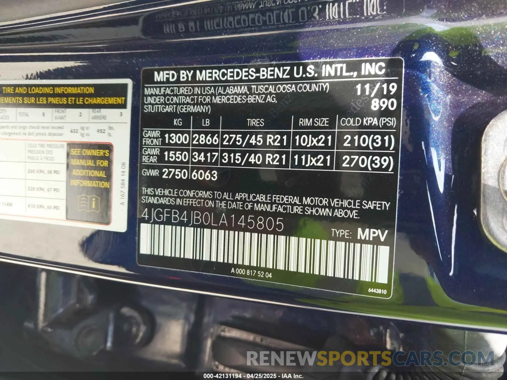 9 fotografías del automóvil dañado 4JGFB4JB0LA145805 MERCEDES-BENZ GLE 350 2020