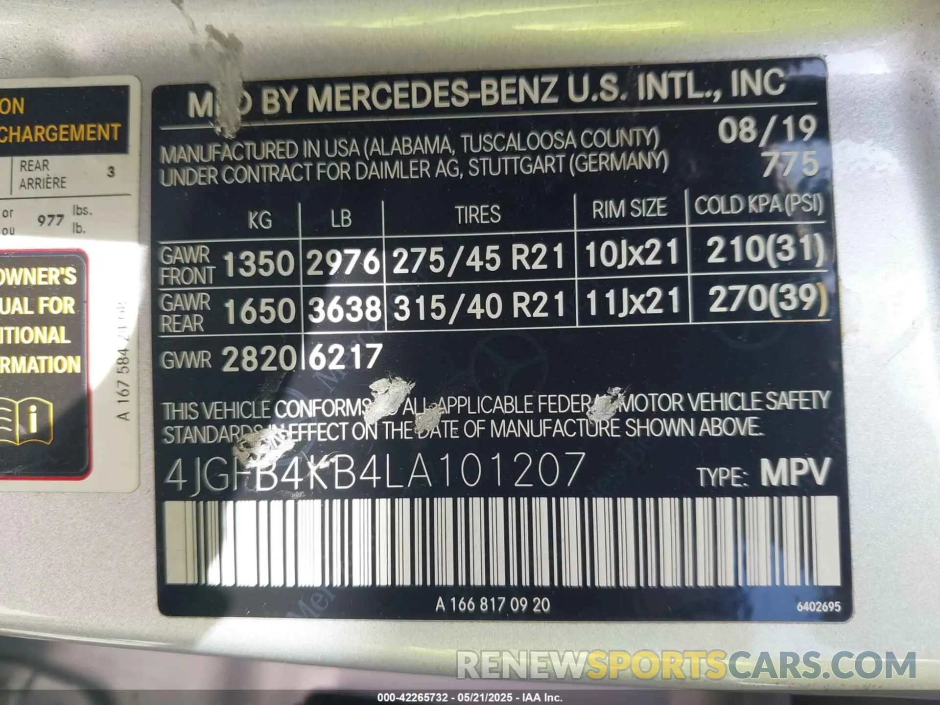 9 fotografías del automóvil dañado 4JGFB4KB4LA101207 MERCEDES-BENZ GLE 350 2020