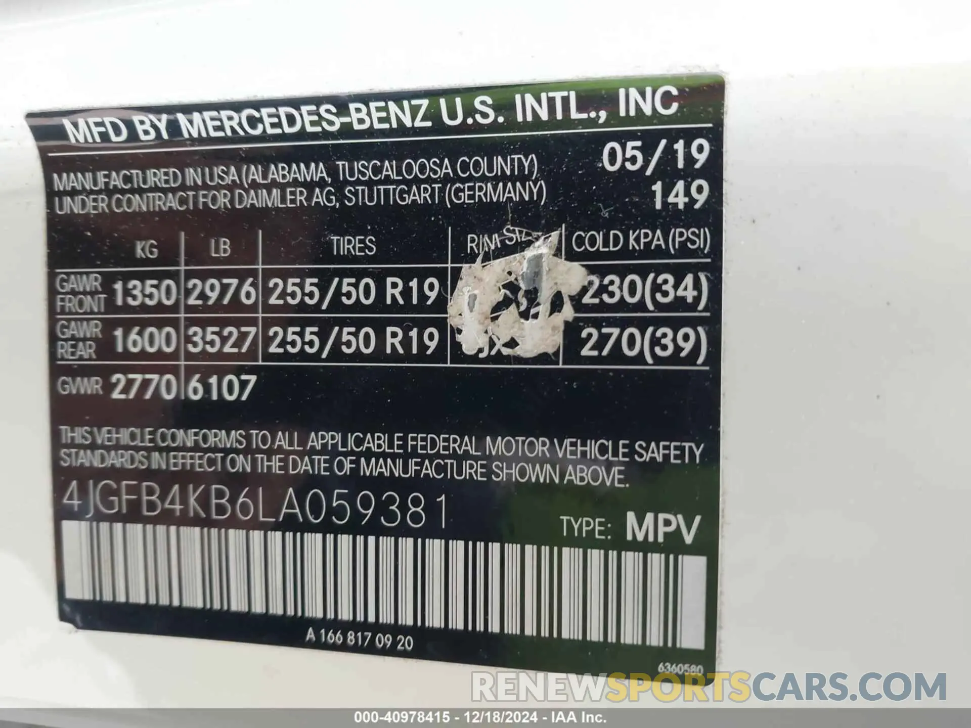 9 fotografías del automóvil dañado 4JGFB4KB6LA059381 MERCEDES-BENZ GLE 350 2020
