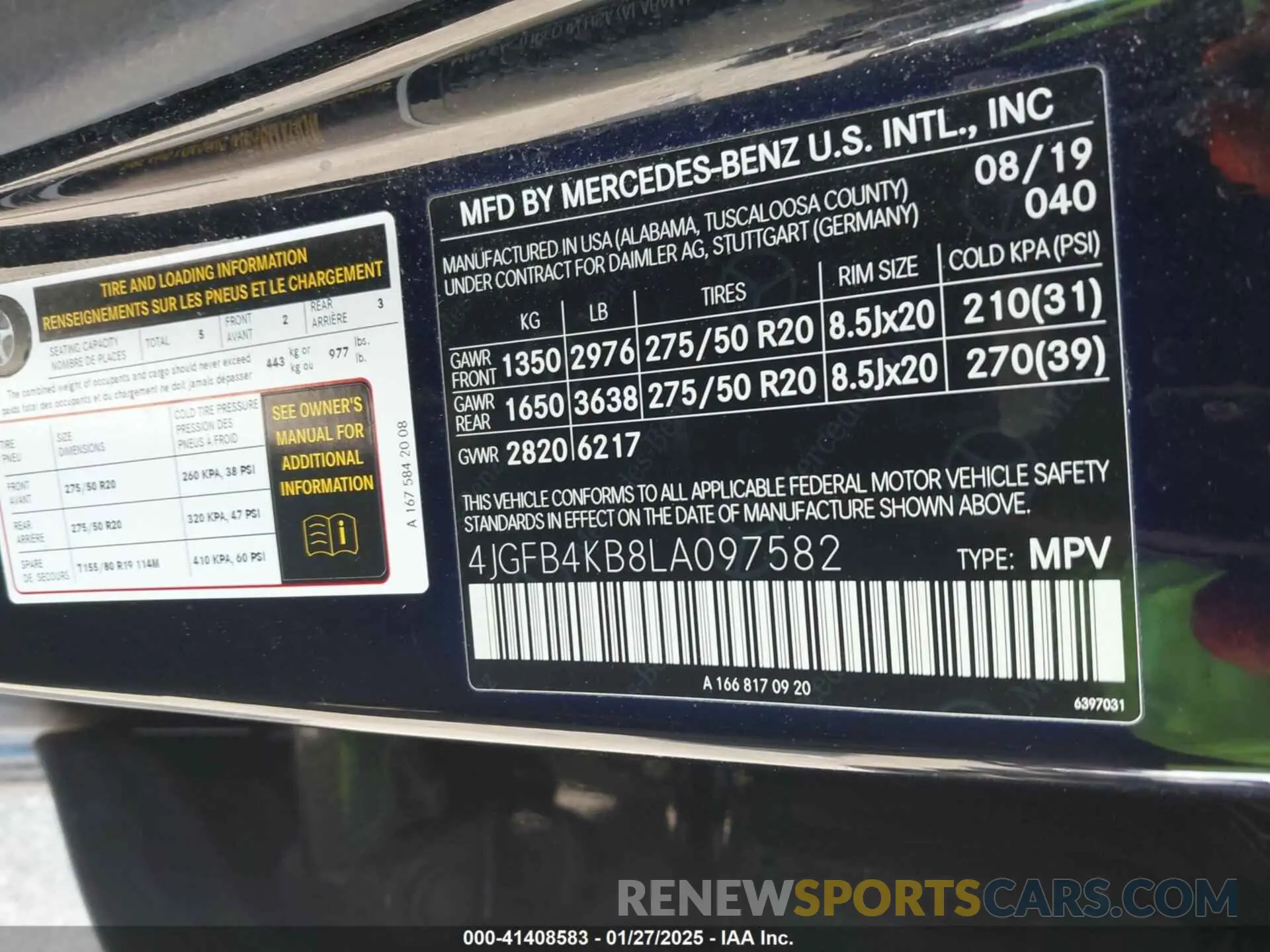 9 fotografías del automóvil dañado 4JGFB4KB8LA097582 MERCEDES-BENZ GLE 350 2020