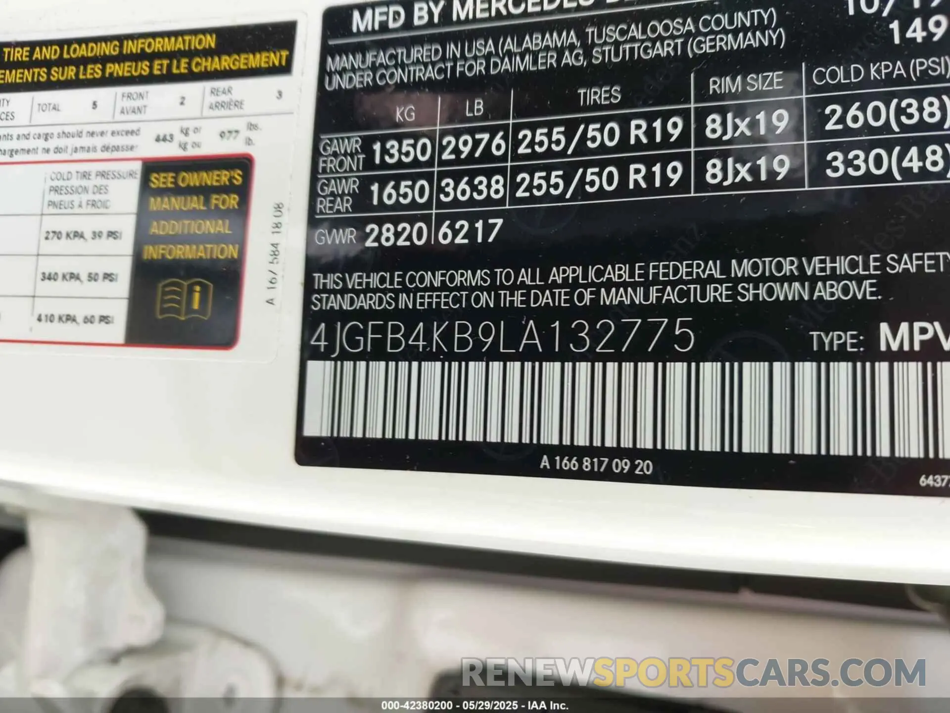 9 fotografías del automóvil dañado 4JGFB4KB9LA132775 MERCEDES-BENZ GLE 350 2020