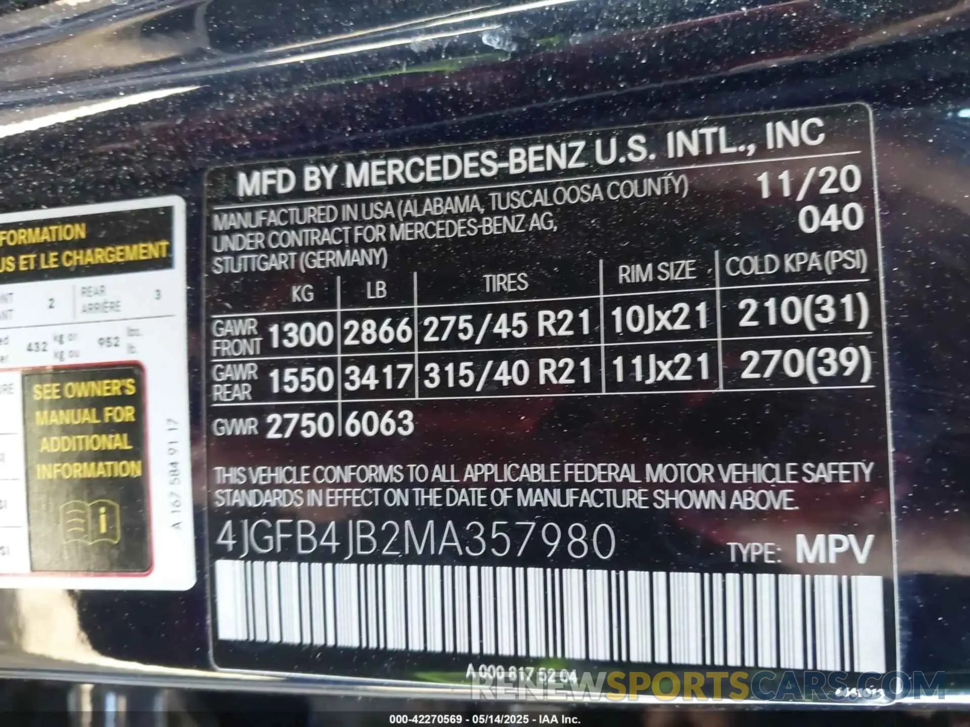 9 fotografías del automóvil dañado 4JGFB4JB2MA357980 MERCEDES-BENZ GLE 350 2021