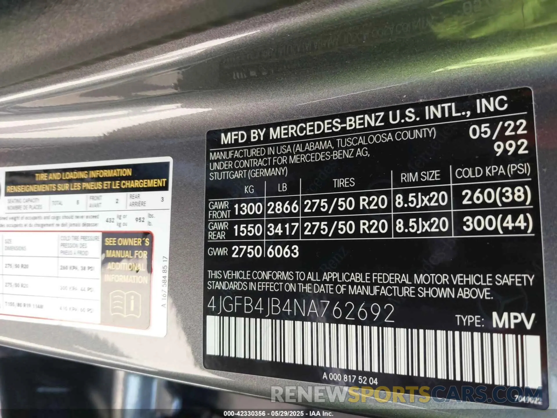 9 fotografías del automóvil dañado 4JGFB4JB4NA762692 MERCEDES-BENZ GLE 350 2022