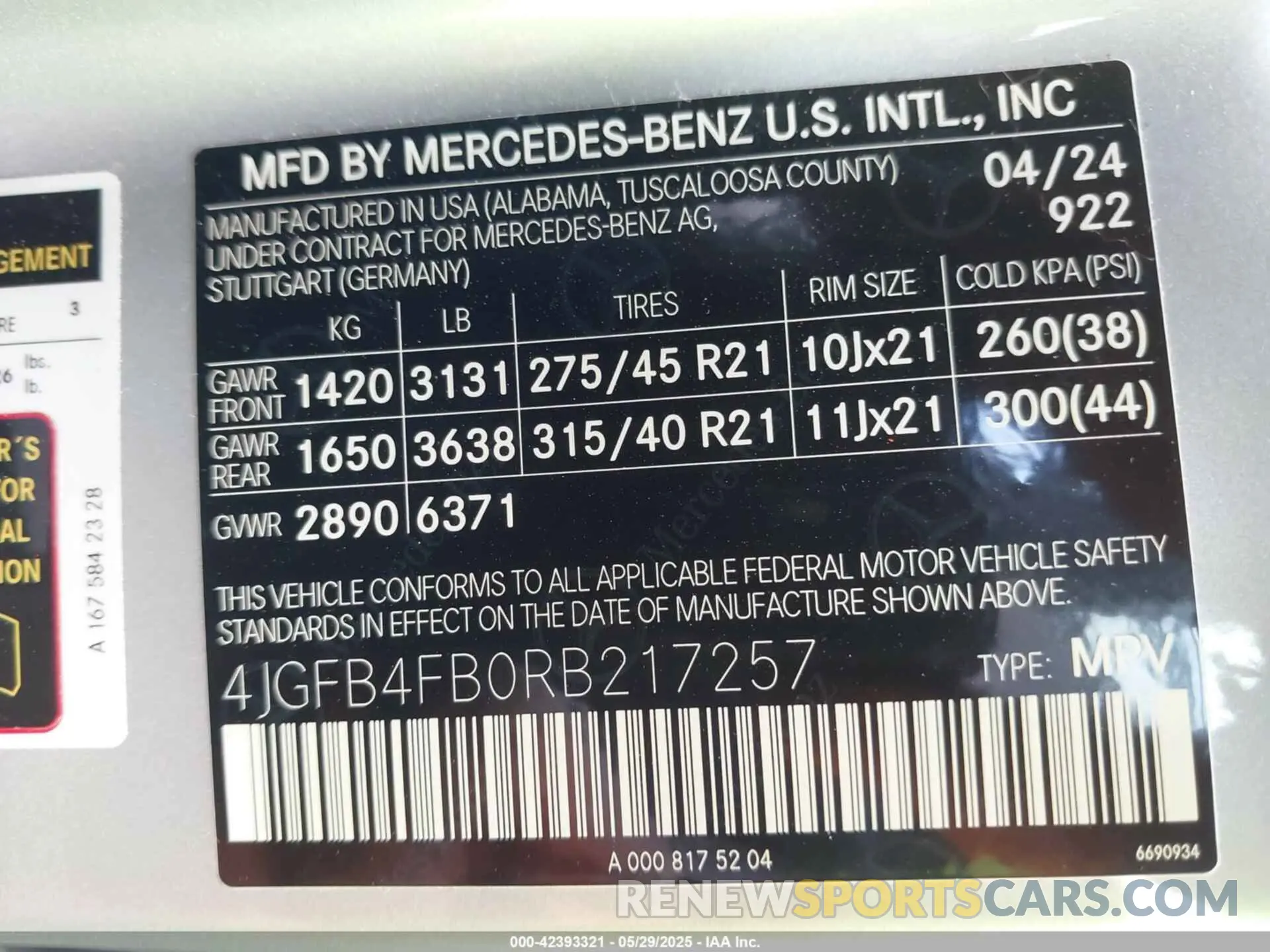 9 fotografías del automóvil dañado 4JGFB4FB0RB217257 MERCEDES-BENZ GLE 350 2024