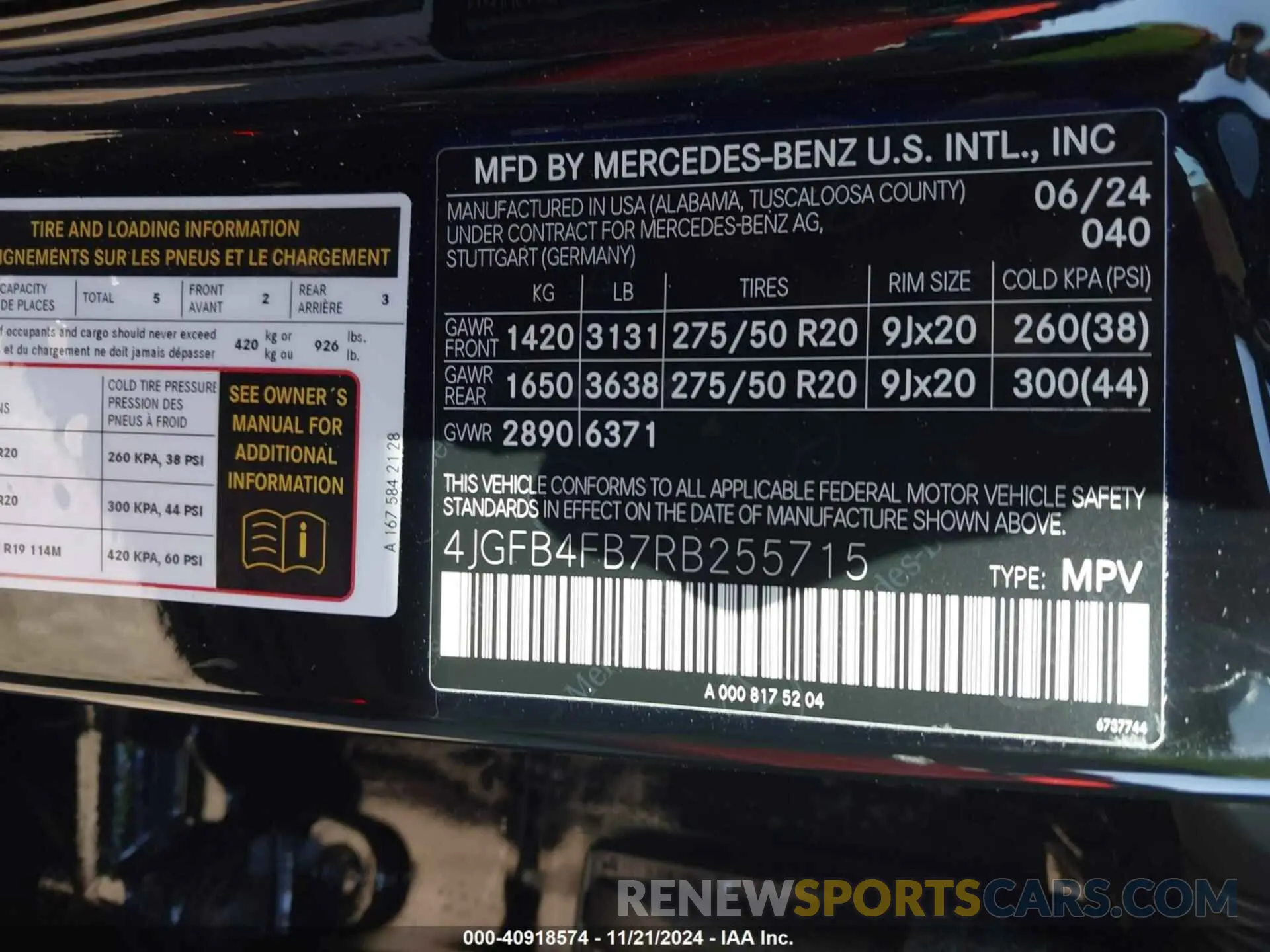 9 fotografías del automóvil dañado 4JGFB4FB7RB255715 MERCEDES-BENZ GLE 350 2024