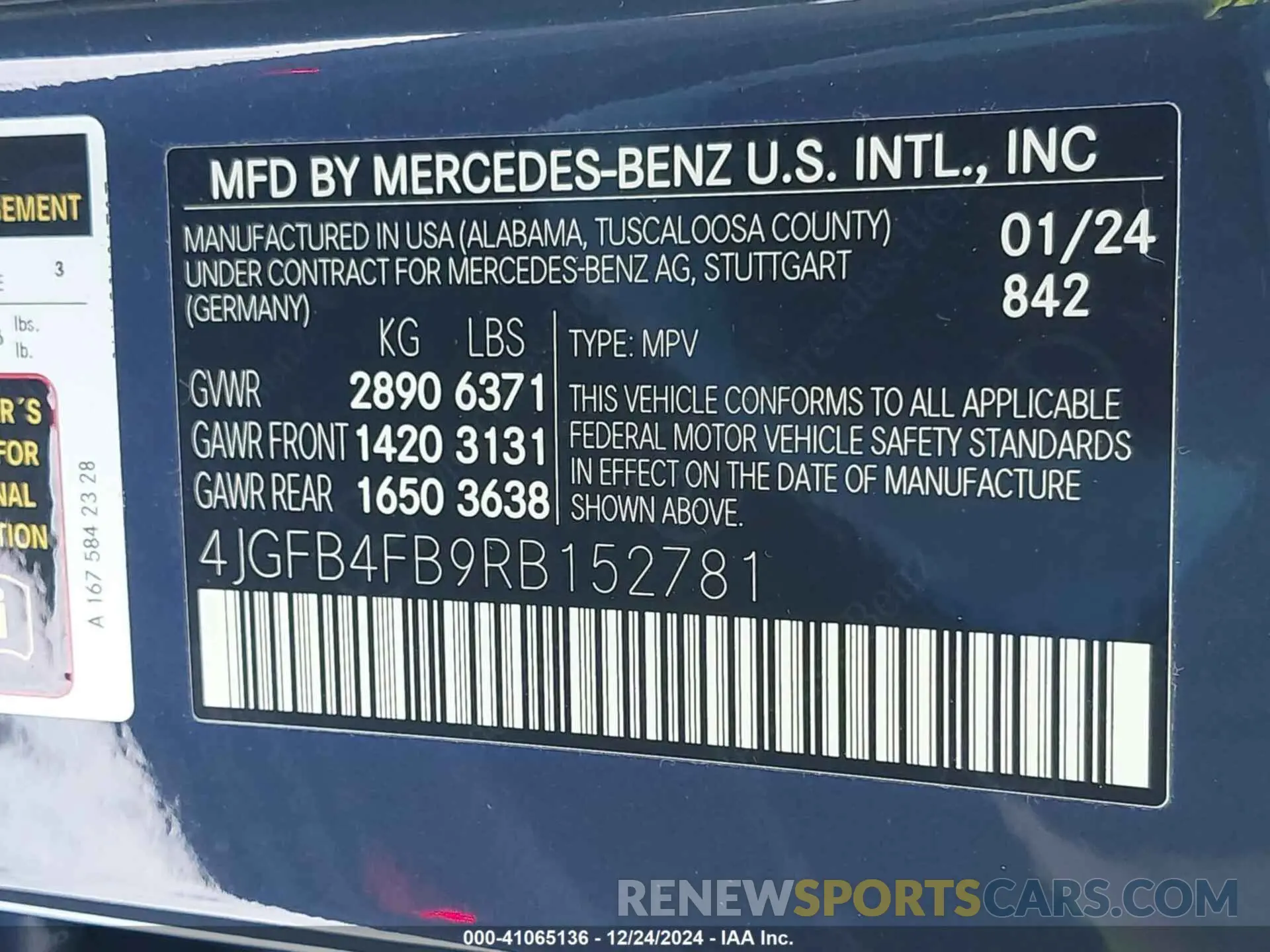 9 fotografías del automóvil dañado 4JGFB4FB9RB152781 MERCEDES-BENZ GLE 350 2024