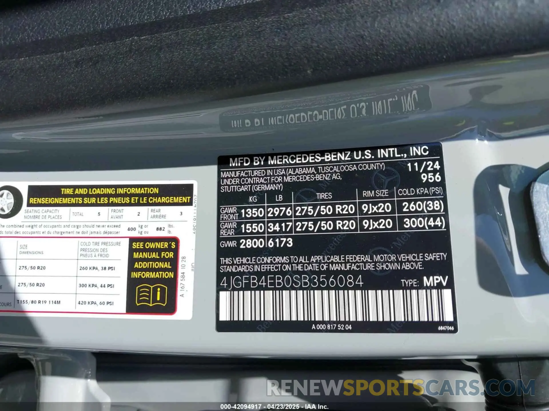9 fotografías del automóvil dañado 4JGFB4EB0SB356084 MERCEDES-BENZ GLE 350 2025