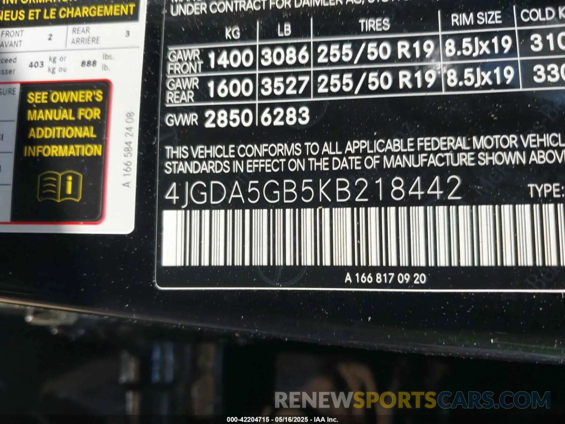 9 fotografías del automóvil dañado 4JGDA5GB5KB218442 MERCEDES-BENZ GLE 400 2019
