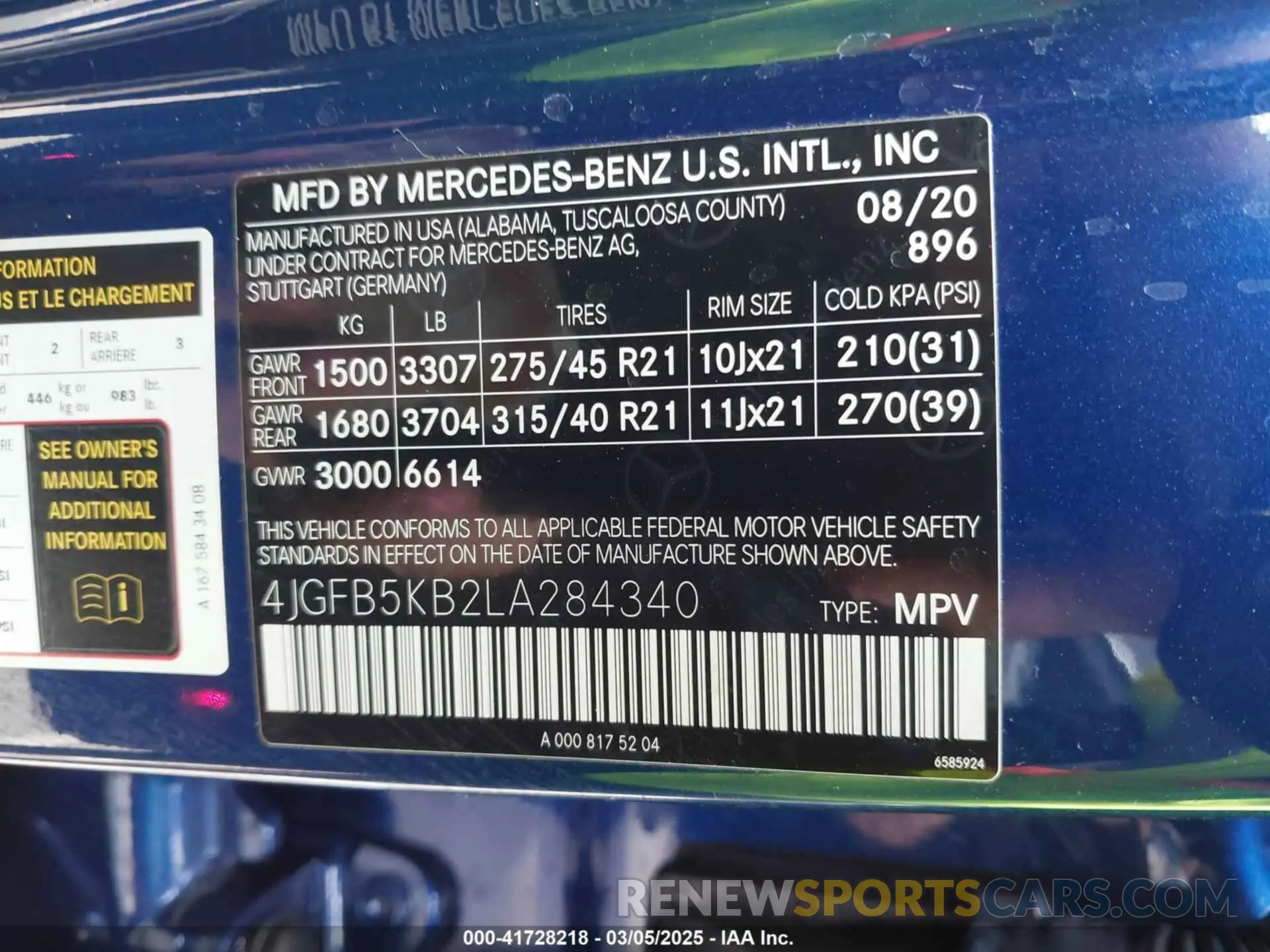 9 fotografías del automóvil dañado 4JGFB5KB2LA284340 MERCEDES-BENZ GLE 450 2020