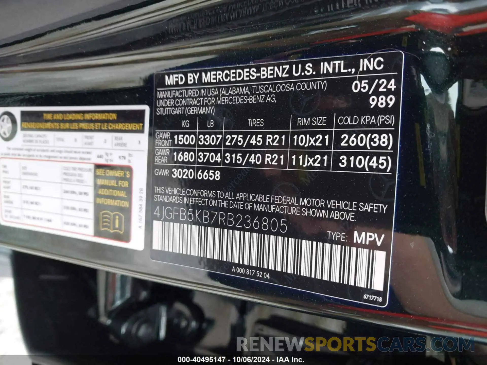 9 fotografías del automóvil dañado 4JGFB5KB7RB236805 MERCEDES-BENZ GLE 450 2024