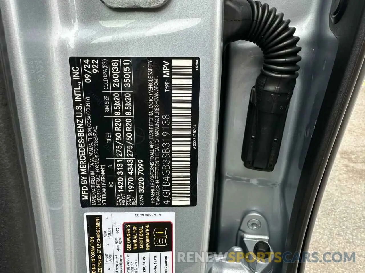 10 fotografías del automóvil dañado 4JGFB4GB3SB319138 MERCEDES-BENZ GLE 450E 4 2025