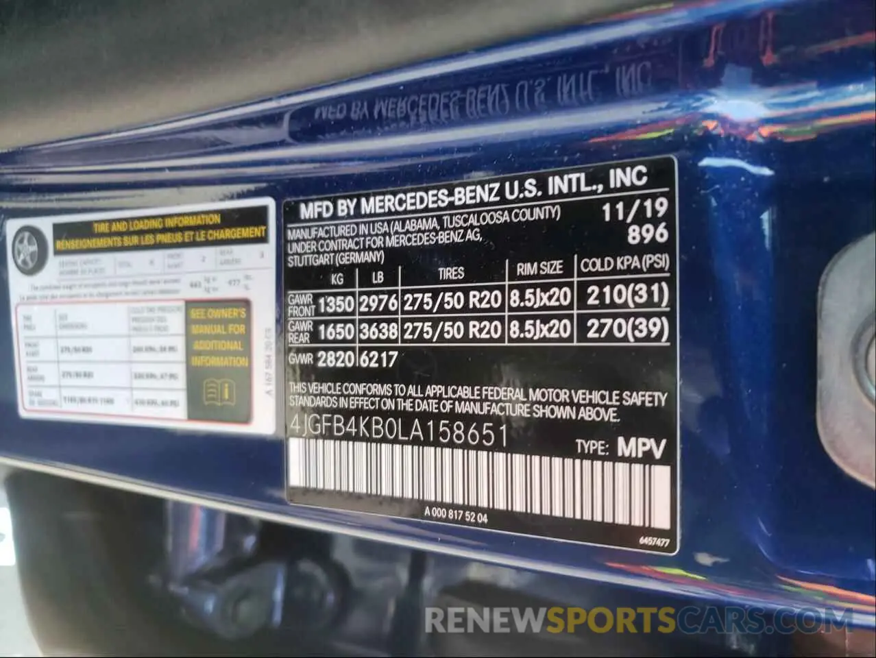 10 fotografías del automóvil dañado 4JGFB4KB0LA158651 MERCEDES-BENZ GLE-CLASS 2020