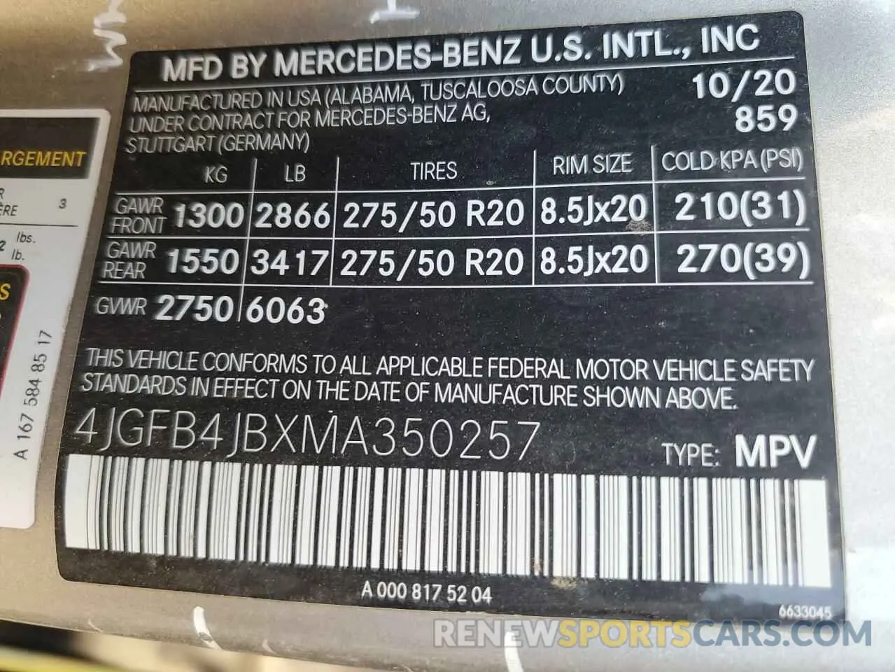13 fotografías del automóvil dañado 4JGFB4JBXMA350257 MERCEDES-BENZ GLE-CLASS 2021