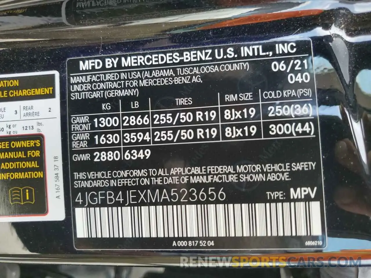 14 fotografías del automóvil dañado 4JGFB4JEXMA523656 MERCEDES-BENZ GLE-CLASS 2021